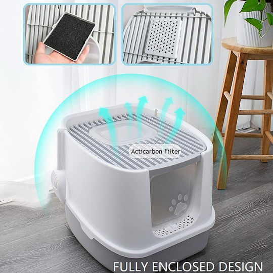 Animal Cat Toilet Closed with Sieve Gray L45 x W40cm