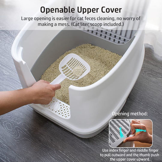 Animal Cat Toilet Closed with Sieve Gray L45 x W40cm