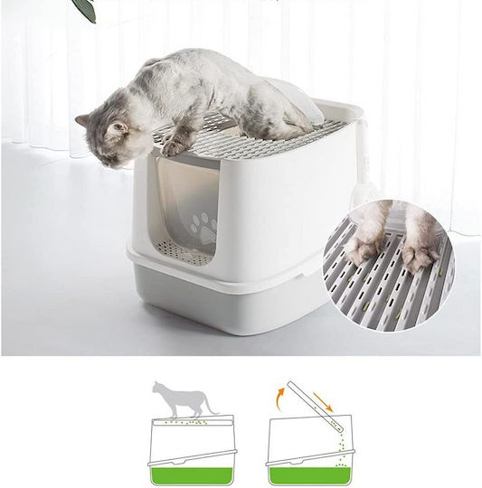 Animal Cat Toilet Closed with Sieve Gray L45 x W40cm