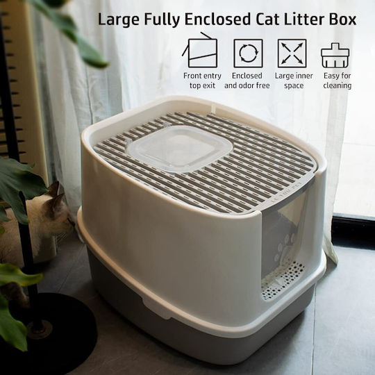 Animal Cat Toilet Closed with Sieve Gray L45 x W40cm