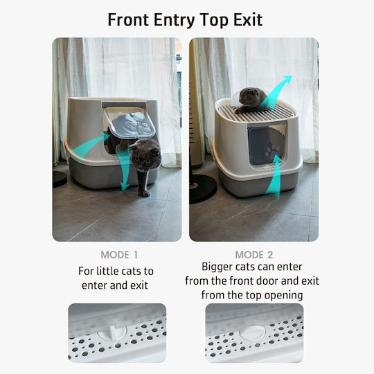 Animal Cat Toilet Closed with Sieve Gray L45 x W40cm