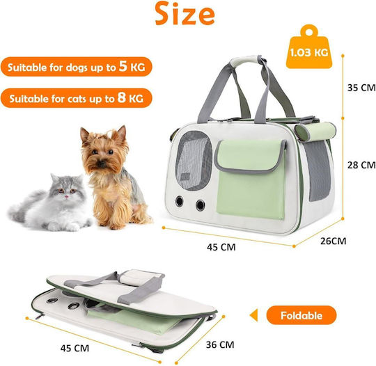 Animal Dog/Cat Carrying Beige Handbag for 5kg Pets L39xW32xH25cm