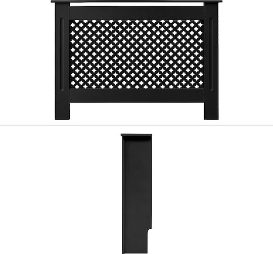 ECD Germany Diamond Pattern Κάλυμμα Καλοριφέρ από Μαύρο 112x19x82εκ.
