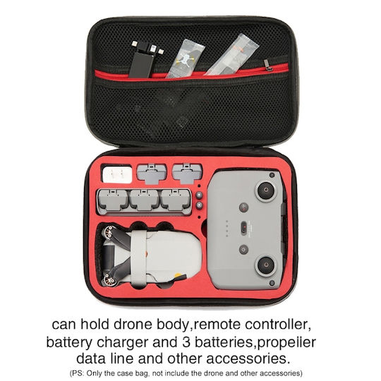 Gray Fabric Carrying Case for DJI Mini 2 SE 21.5x10x29.5cm