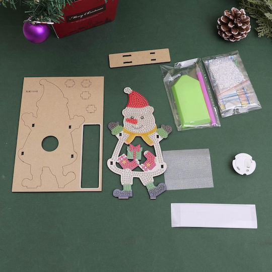 Diy Christmas Series Sparkling Snowman Ornament with Strass