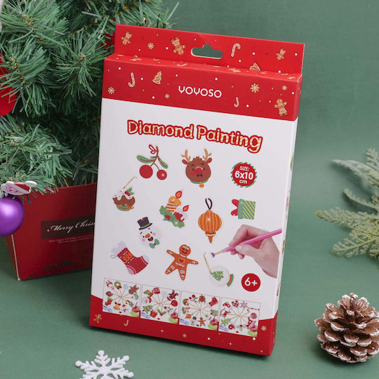 Diy Christmas Series Hanging Decorations Rhinestone Paper 10 Pieces