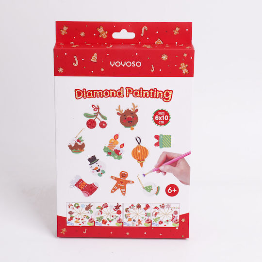 Diy Christmas Series Hanging Decorations Rhinestone Paper 10 Pieces