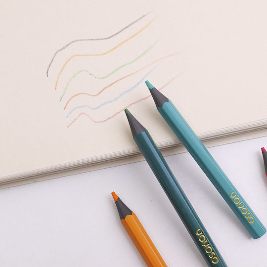 Yoyoso Custom Blue Series Coloured Pencils Cylindrical Box – 24 Colours