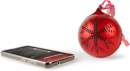 Bigben Interactive Christmas Bauble Bluetooth Speaker 3W with Battery Life up to 4 Hours Red