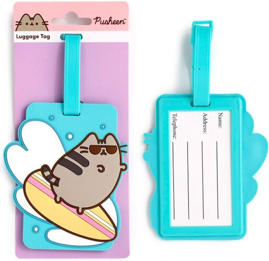 Pusheen Cat Summer Surfer PVC Luggage Label