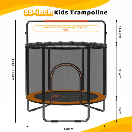 Bebe Stars Gymnastics Trampoline Diameter 140cm with Safety Net