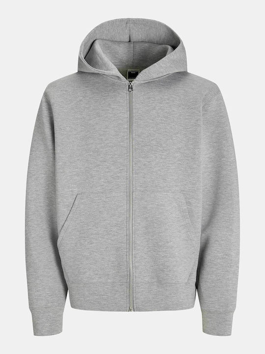 Cardigan with Hood Light Grey Melange