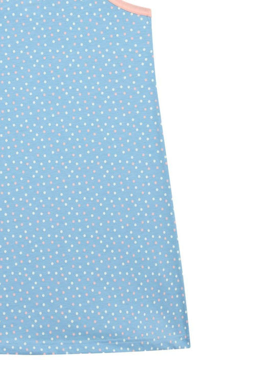 Minerva Kids Nightdress Summer Light Blue Dots