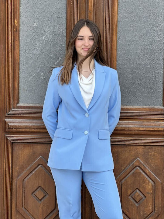 Damen Hellblau Anzug