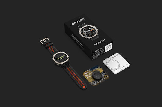 Amazfit T-Rex Ultra 2 Titanium 51mm Waterproof Smartwatch with Heart Rate Sensor Black