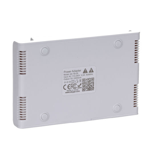 Akyga Charging Stand with 4 USB-A Ports 30W in White color (AK-TB-05)