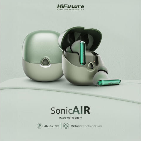 HiFuture SonicAir In-ear Bluetooth Handsfree Earphones with Sweat Resistance Green