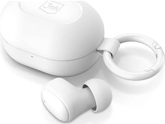 3MK FlowBuds 6.0 Bluetooth Handsfree Ακουστικά με Θήκη Φόρτισης Λευκά