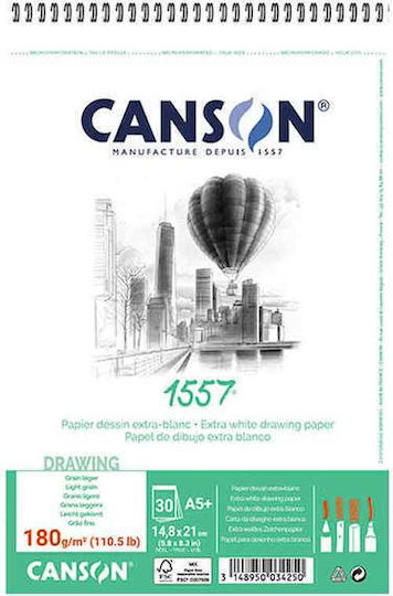 Скицник Canson Extra White 1557 A4 Спирала 120g 30 листа