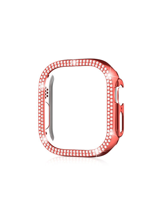 Apple Watch Ultra 3 2 1 49mm Xdfind Double Row Diamond Hollow Θήκη Ρολογιού Pc Κόκκινη