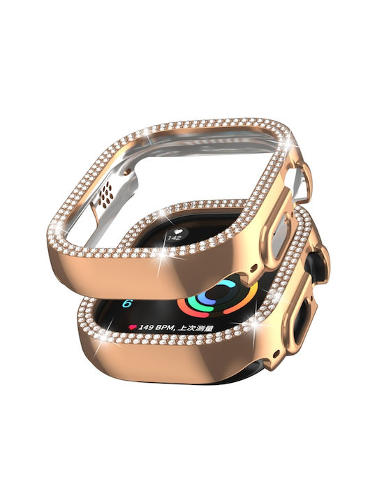Apple Watch Ultra 3 2 1 49mm Xdfind Double Row Diamond Hollow Θήκη Ρολογιού Pc Rose Gold
