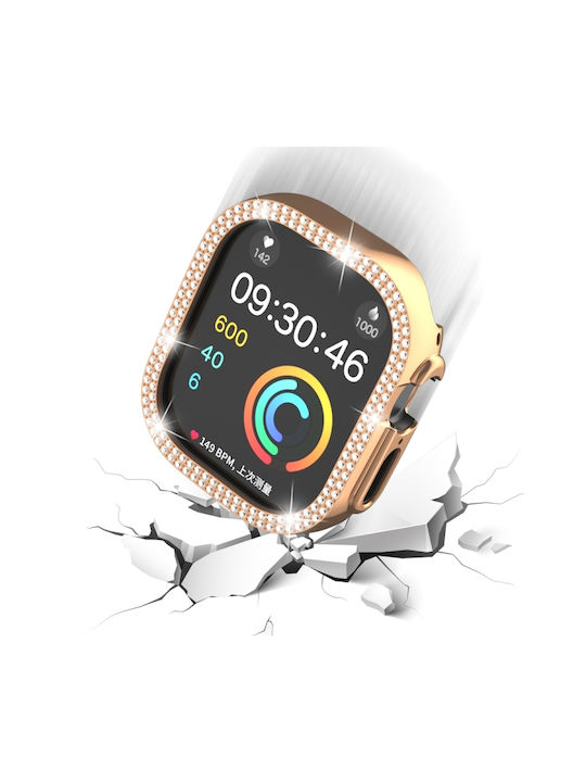 Apple Watch Ultra 3 2 1 49mm Xdfind Double Row Diamond Hollow Θήκη Ρολογιού Pc Rose Gold