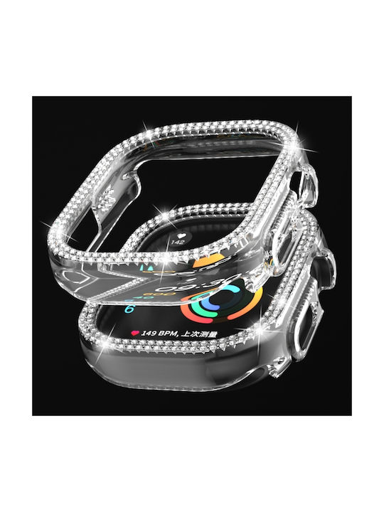 Apple Watch Ultra 3 2 1 49mm Xdfind Double Row Diamond Hollow Θήκη Ρολογιού Pc Διαφανής