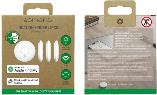 4Smarts SkyTag Duos Apple Find My & Google Find Hub White 4 Pieces
