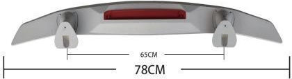 Universal Roof Car Rear Spoiler 78cm Third Stop Installation Length 65cm Glossy Black