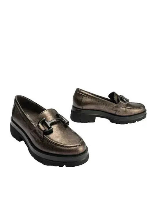 Women's Loafers In Gold Colour