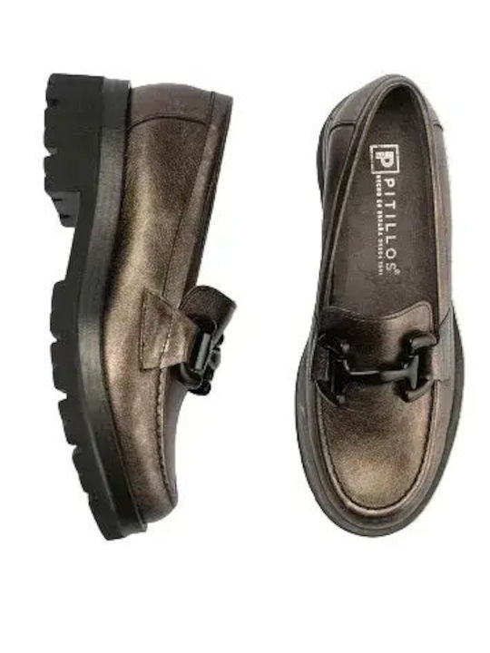 Women's Loafers In Gold Colour