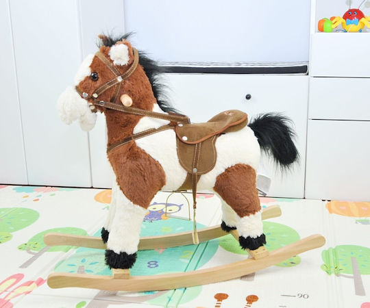 Milly Mally Fabric Rocking Toy Horse with Sounds with Max Load Capacity 30kg Brown