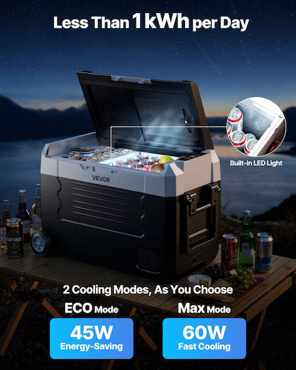 Vevor Φορητό Ψυγείο 35lt 100-240V / 12V / 24V Μαύρο
