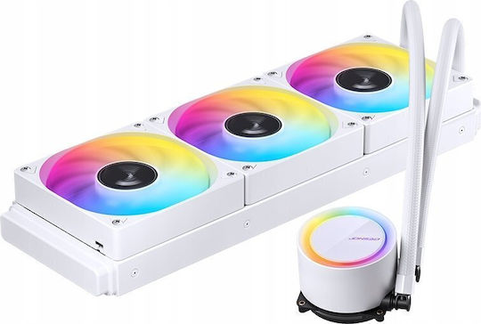 Jonsbo TG-360 Охлаждане AIO CPU с 3 Вентилатора 120mm и ARGB Осветление Бял
