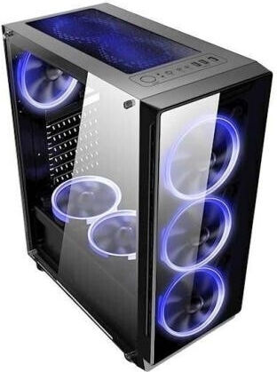 Bandit BPG3 Gaming Midi-Turm Computergehäuse mit Seitenfenster Schwarz