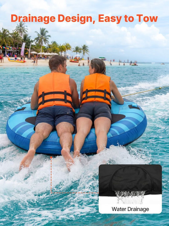 Towable Tubes Vevor Boats Inflatable Tubes Towable Boats 3 Person Tube Water Sports Capacity 231 Kg Boat Pull Non Slip Cushion Full Nylon Cover Padded Handles Safety Valve