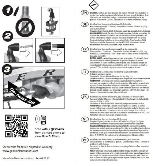 Genuine Innovations Microflate Nano Mini Τρόμπα Αμπούλας Χεριού