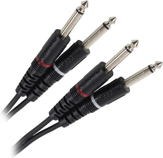 Plugger Cable 2 x 6.3mm male - 2x RCA male 1.5m (PLG00047)