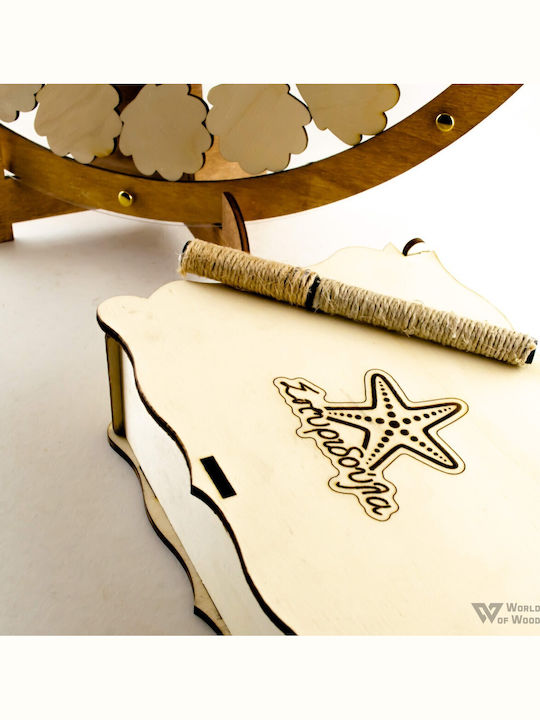 World Wood Round Wish Book Piggy Bank Your Own Symbol