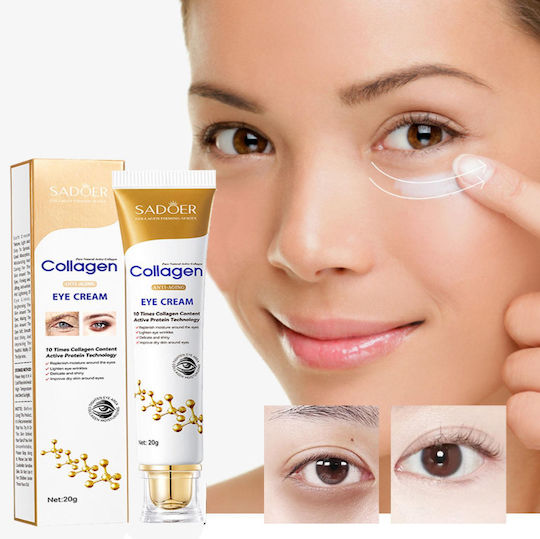 Sadoer Collagen Κρέμα Ματιών για Ενυδάτωση , Λάμψη , Μαύροι Κύκλοι & Σύσφιξη 20gr