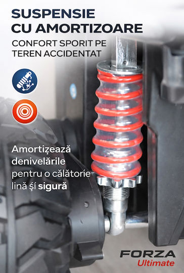 Motocicletă Cu 4 Roți Electrică Pentru Copii 12 Volți Gri Pentru 3+ Ani