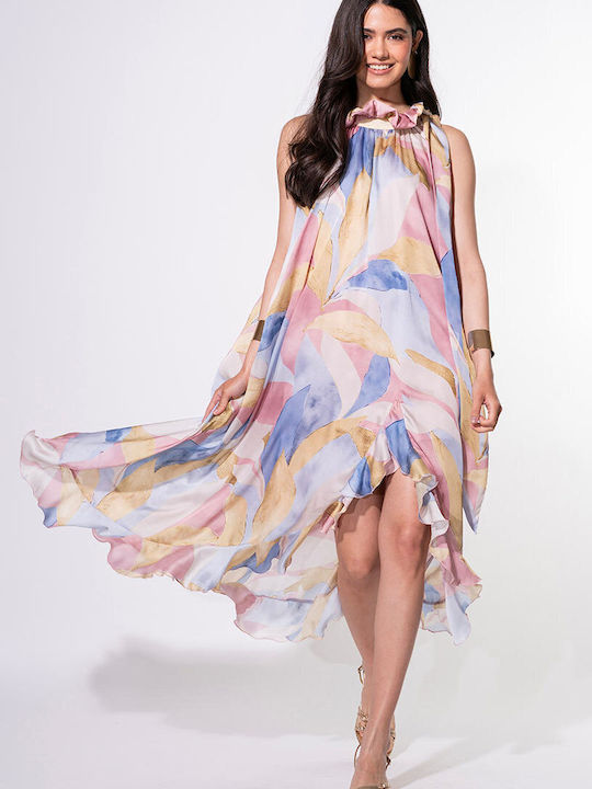 Ximena Sommer Abendkleid Satin Mehrfarbig