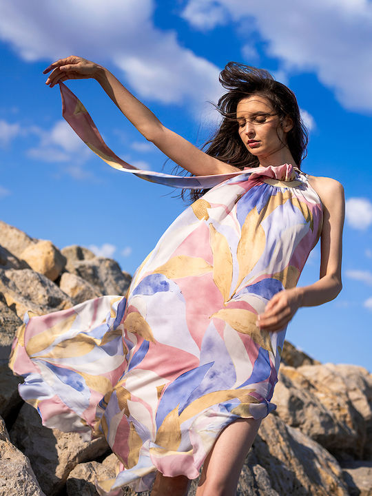 Ximena Sommer Abendkleid Satin Mehrfarbig