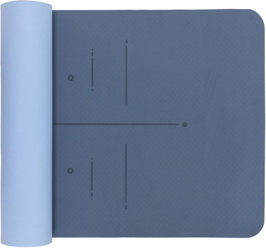 Sersimo Trainingsmatte Yoga Blau mit Tragegurt (183x61x0.6cm)