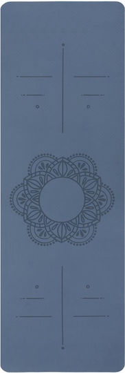 Sersimo Trainingsmatte Yoga Blau mit Tragegurt (183x61x0.6cm)