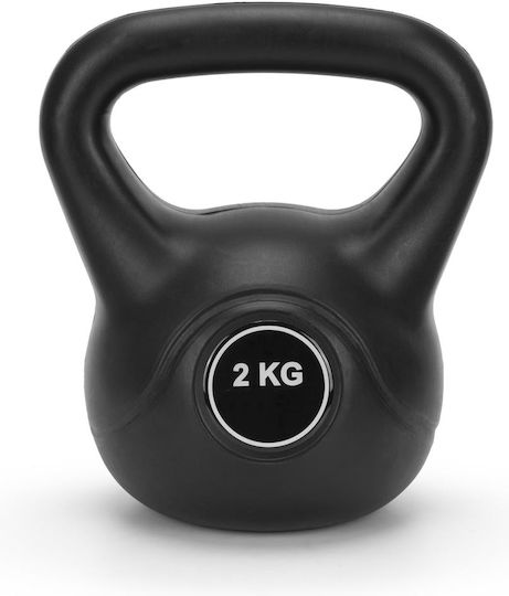 Kettlebell 2 Kg Bitumen Robuste Abs-Beschichtung 19x16 Cm Schwarze