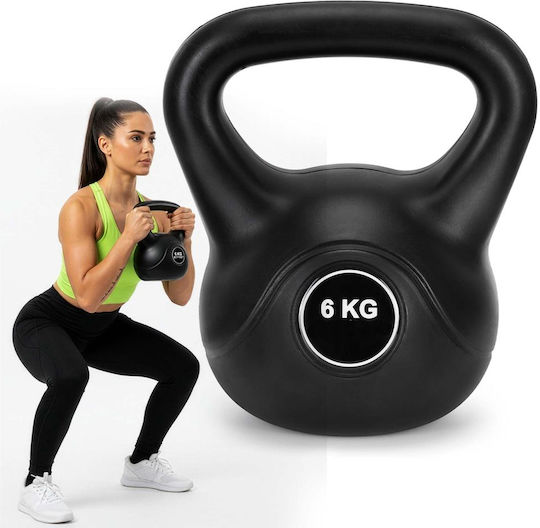 Kettlebell 6 Kg Cast Iron Durable Abs Coating 24x21 Cm Black