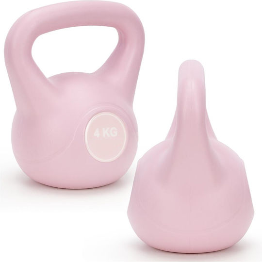 Kettlebell 4 Kg Bitum Durabil Acoperire Abs 18x21 Cm Roz