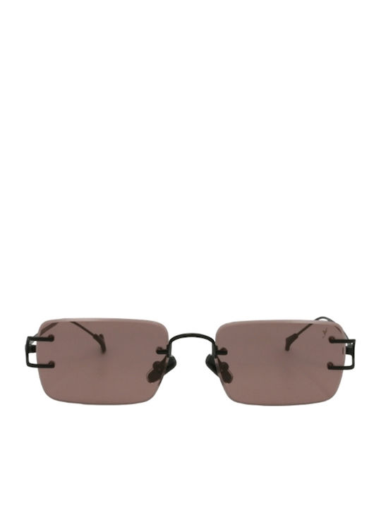 Eyepetizer Unisex Γυαλιά Ηλίου με Μαύρο Μεταλλικό Σκελετό και Καφέ Φακό RIAD-C.6-OP-68