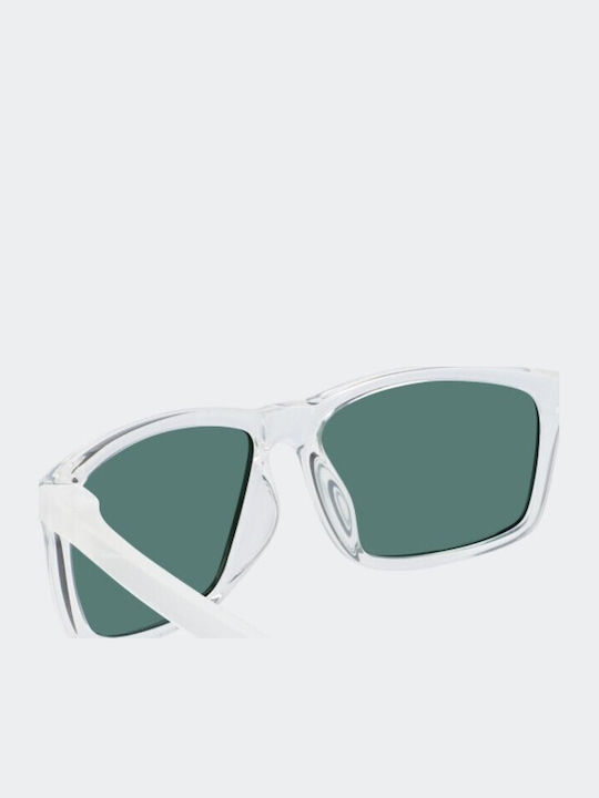 Nike Chaser Ascent Unisex Sunglasses with White Plastic Frame and Turquoise Lens DJ9918-900